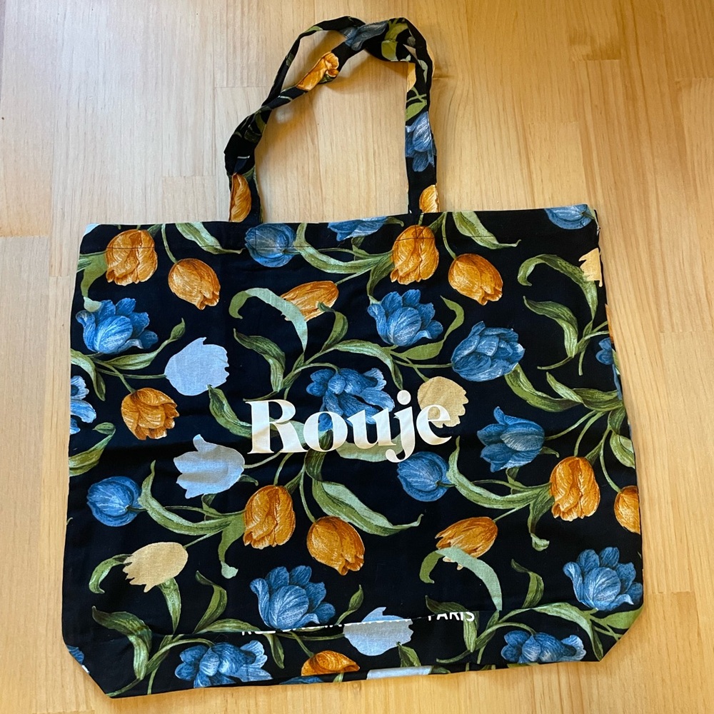 🇫🇷 Rouje Tote, with Blue and Orange Floral Pattern